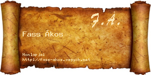 Fass Ákos névjegykártya